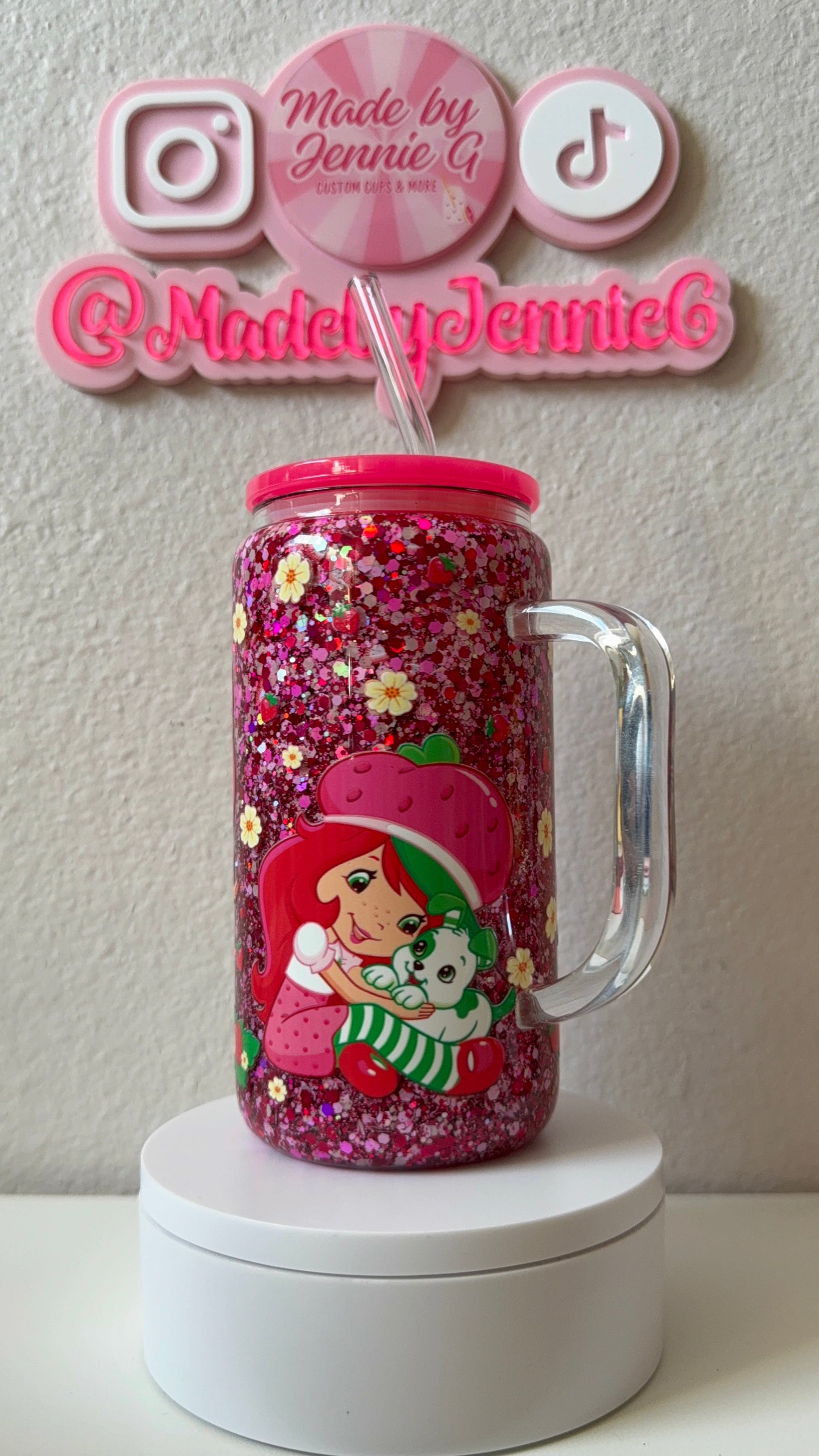 16 oz Strawberry Shortcake with handle