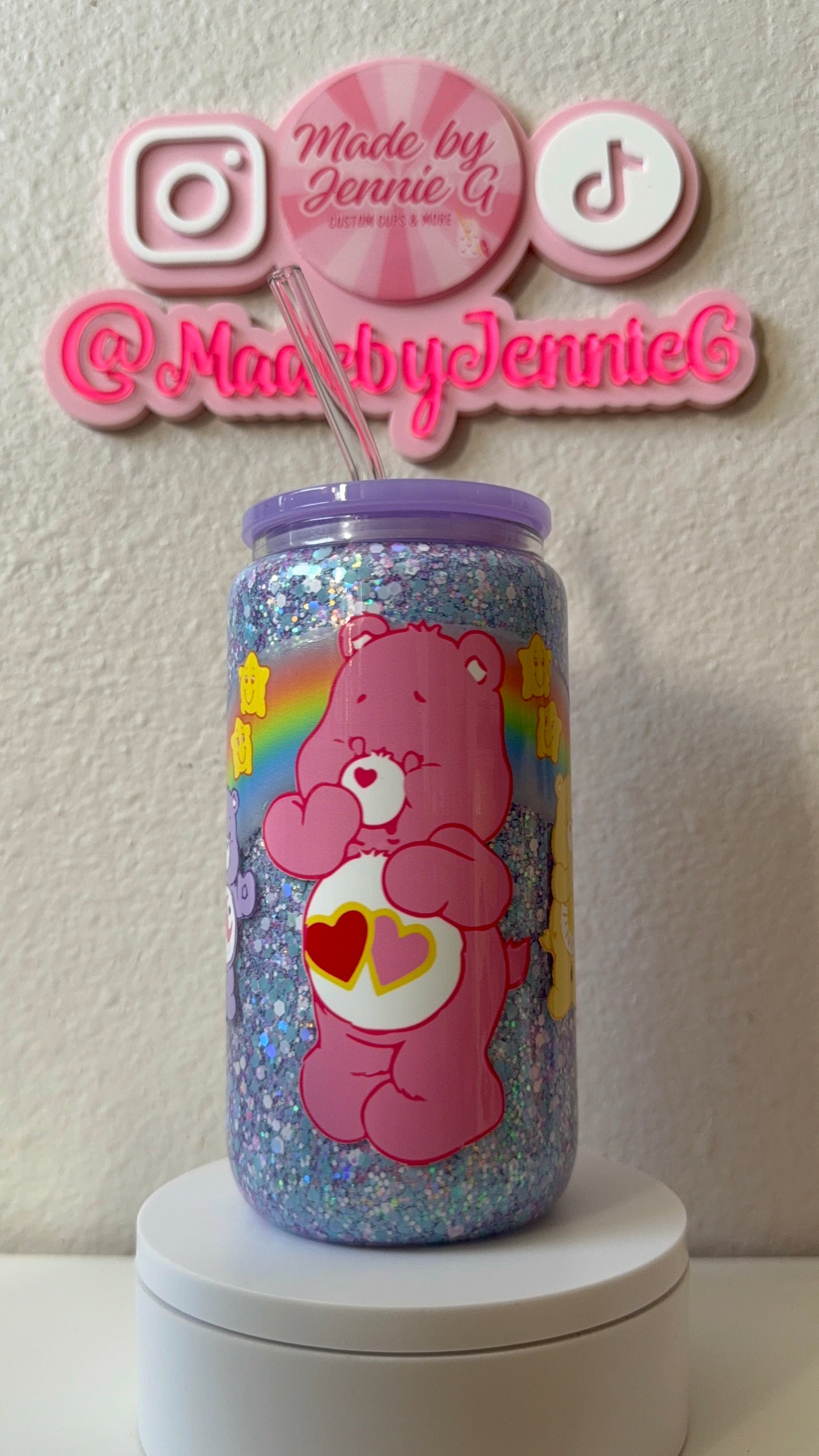 16oz Care Bear Glass Snow Globe