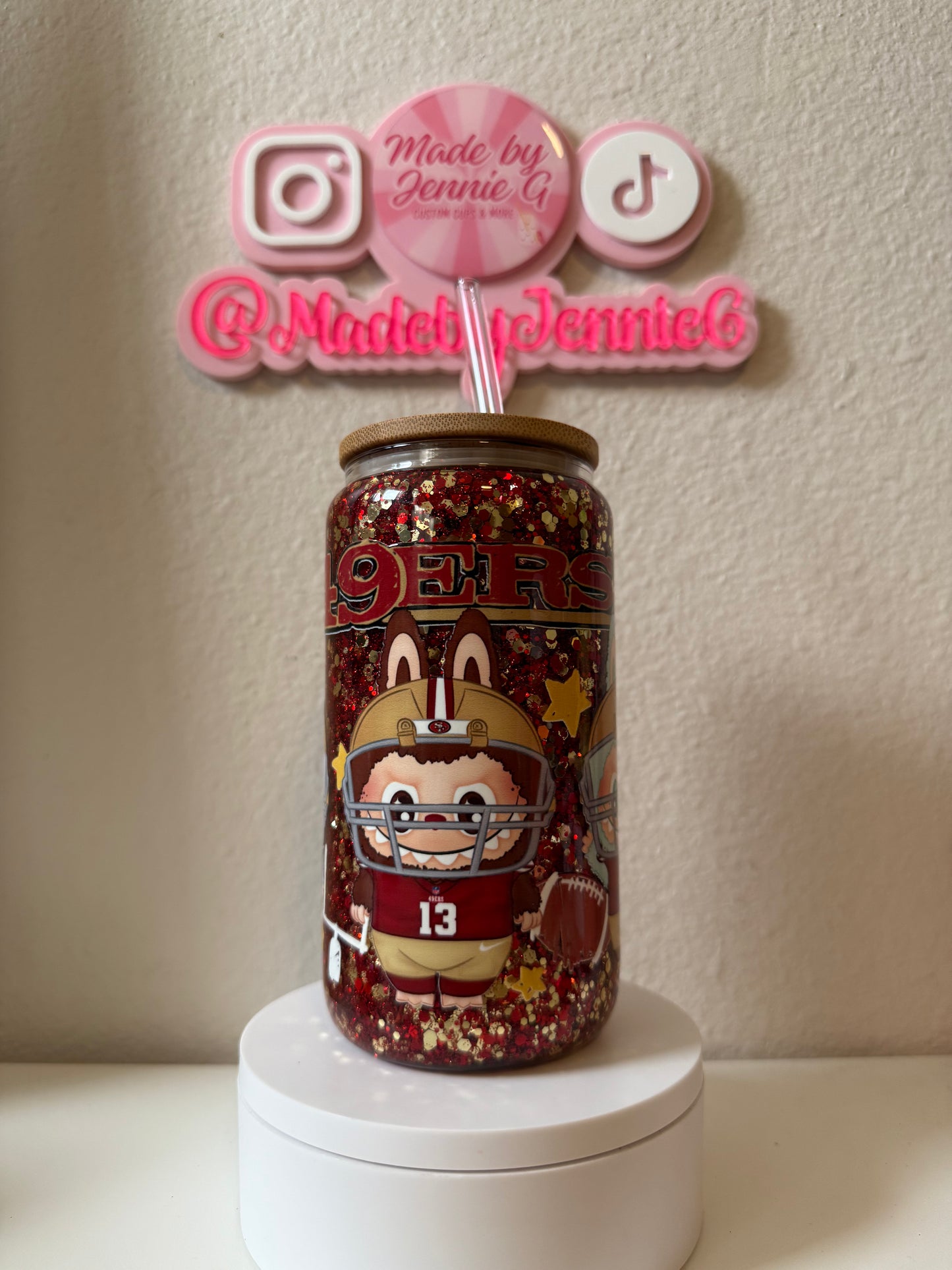 16oz 49ers Glass Snow Globe Cup