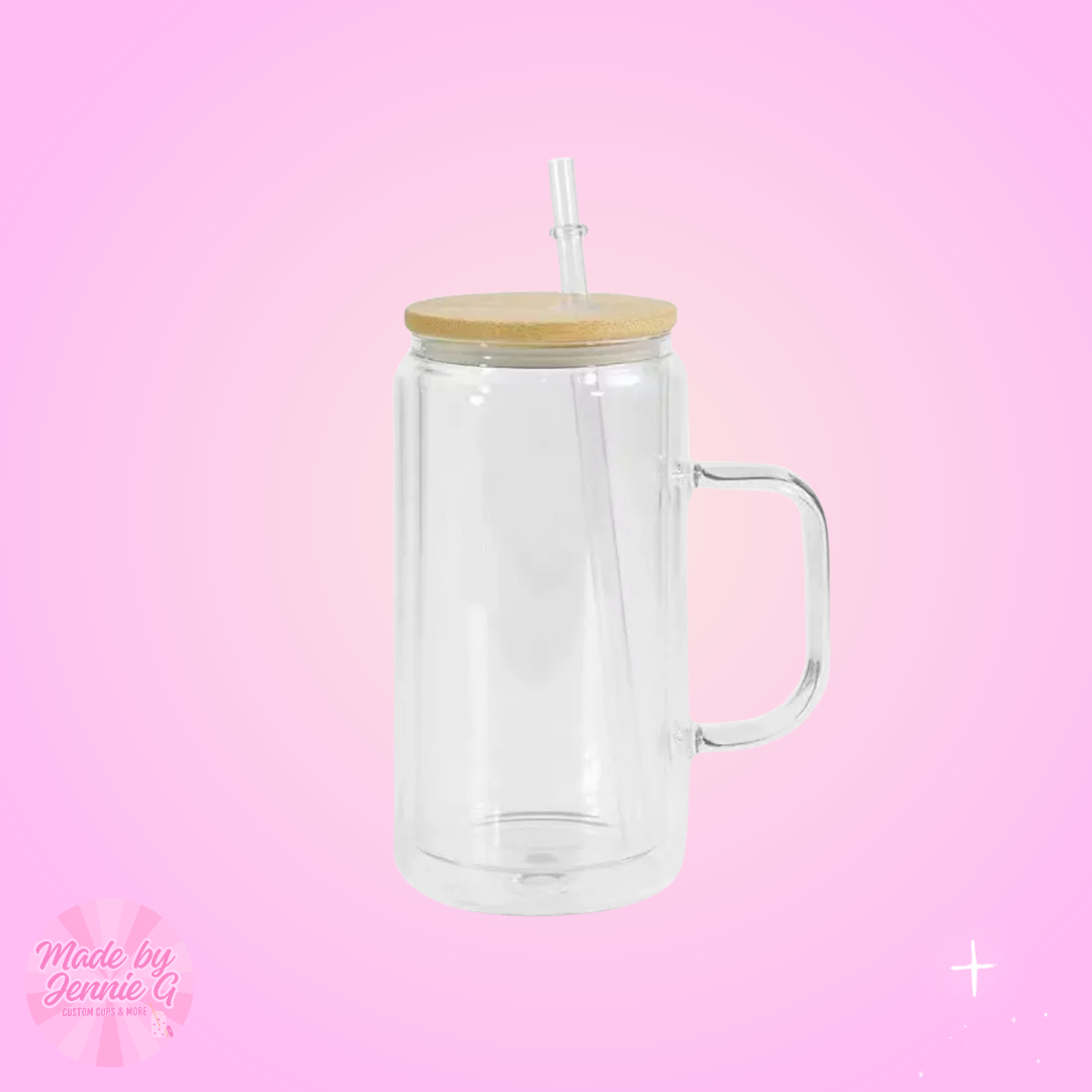 16 oz Glass Snow Globe with Handle