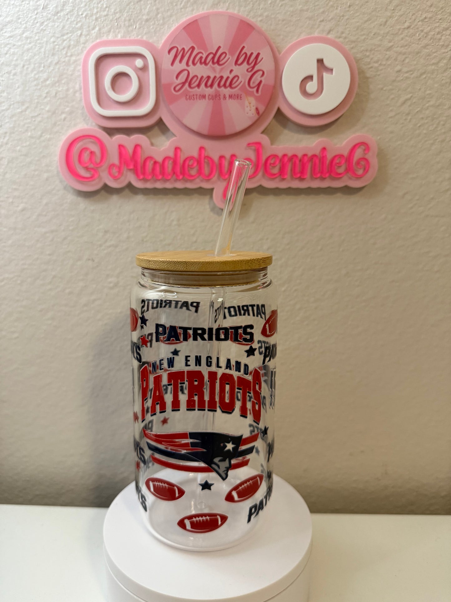 Patriots 16oz Glass