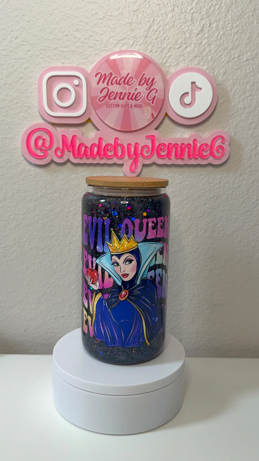16oz Evil Queen Glass Snow Globe Cup