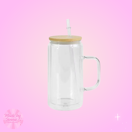 16 oz Glass Snow Globe with Handle